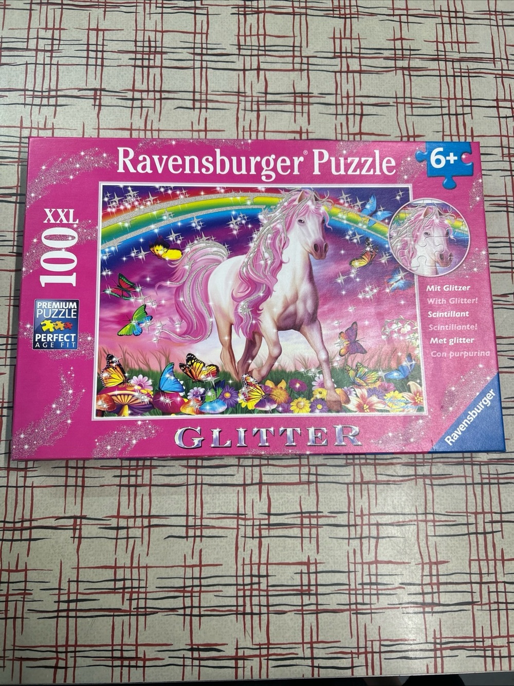 Ravensburger XXL 100 Piece, Glitter Unicorn Puzzle, *Complete*